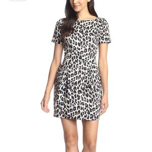 FRENCH CONNECTION Winter Simba Sheath Dress w/Pockets $158 Animal Print Size 6